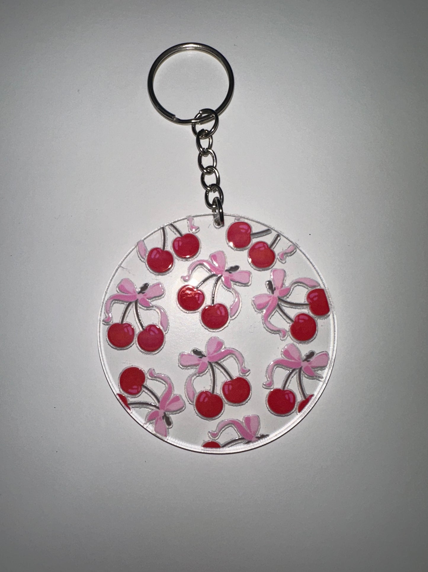 Cherry bow keychain π