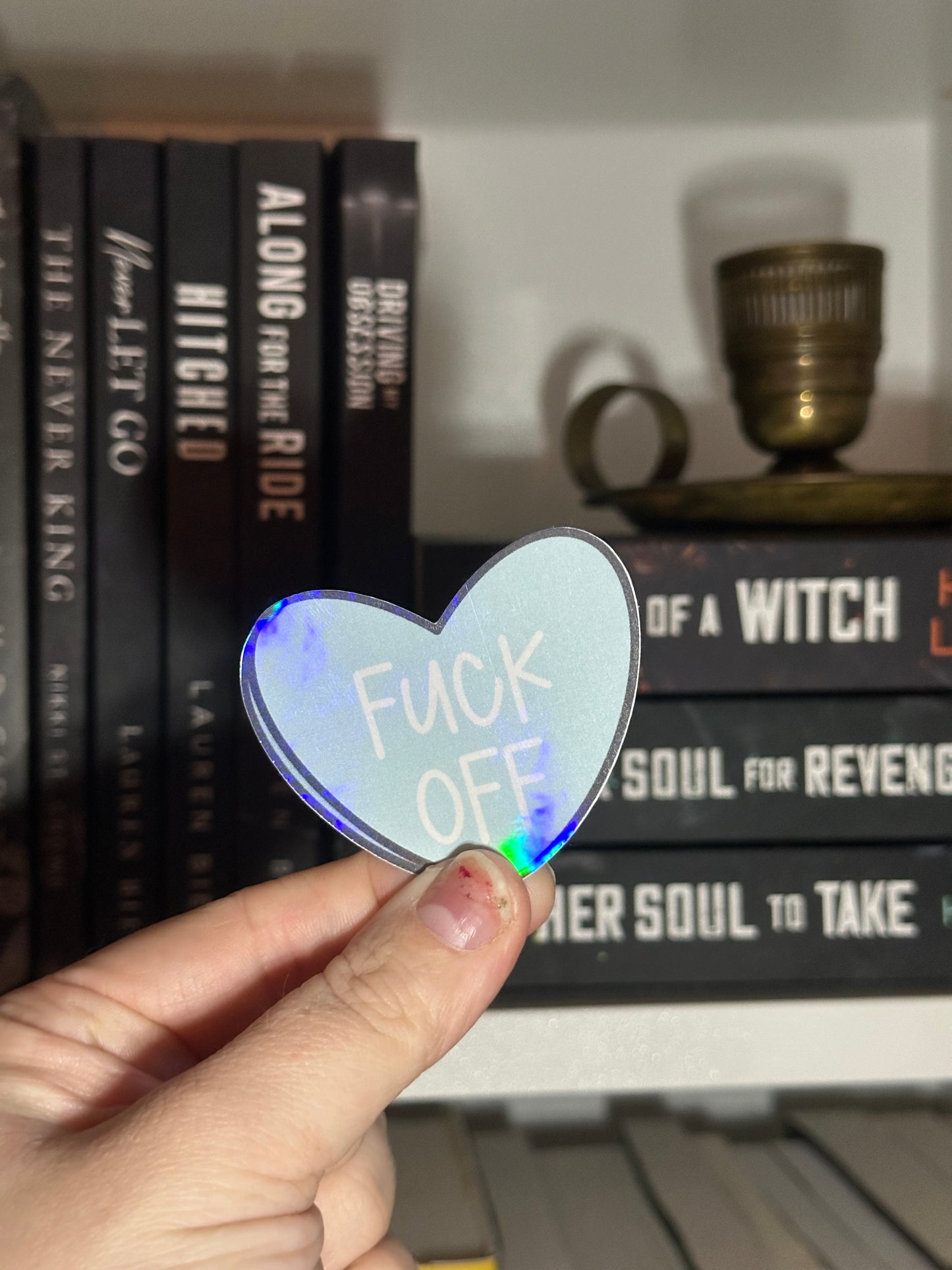 F off candy heart sticker