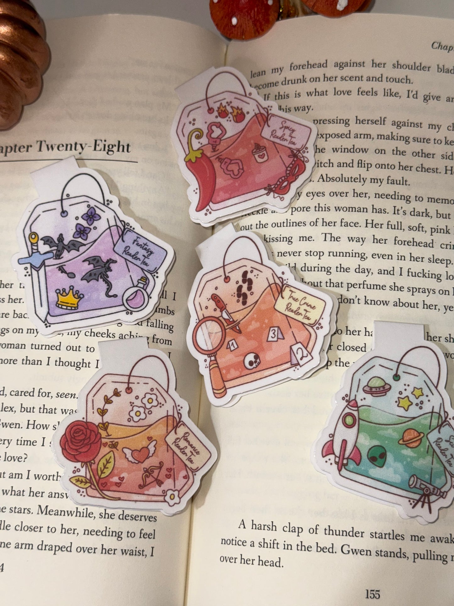 Fantasy tea magnetic bookmark