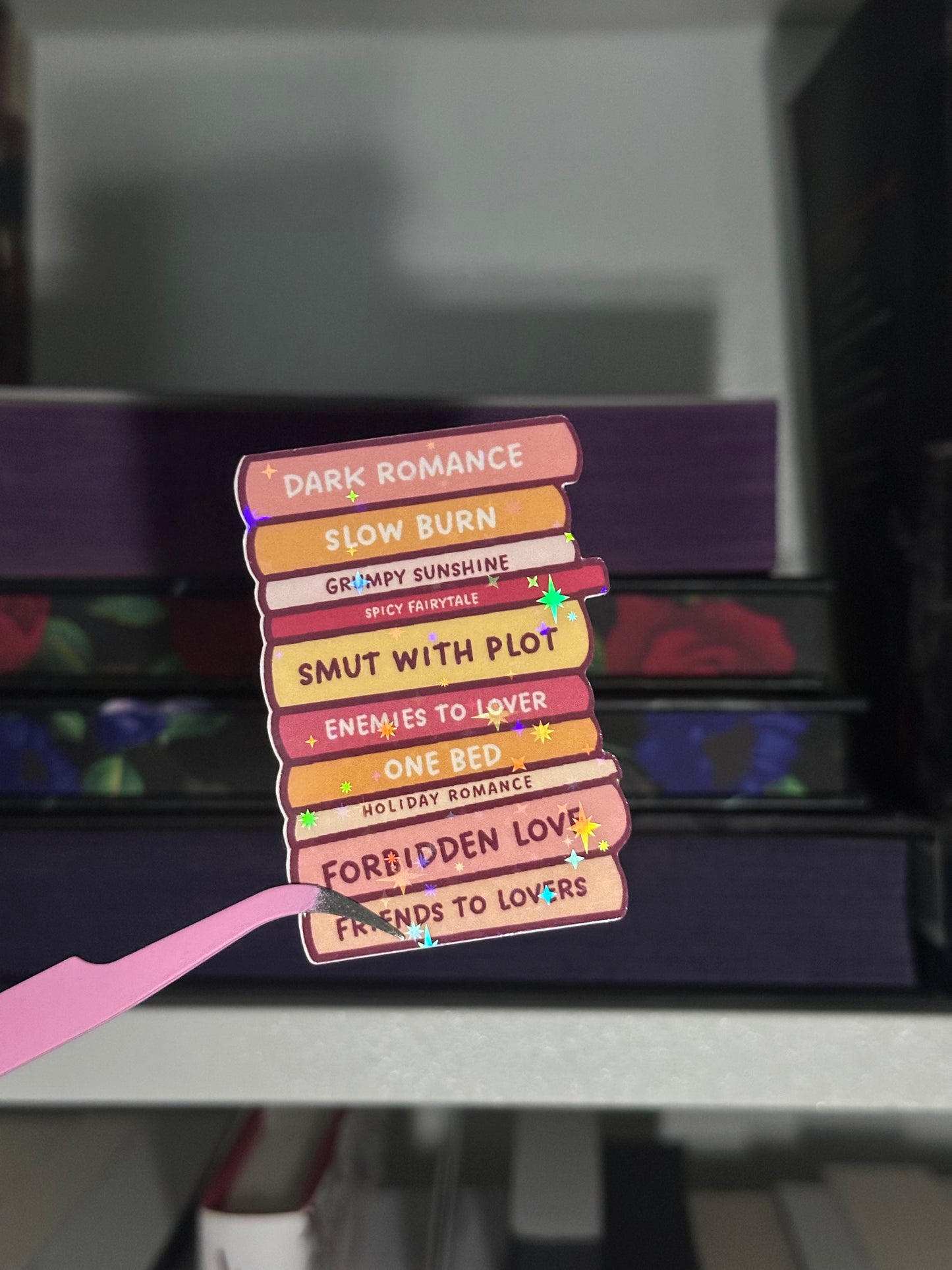 Book stack sticker