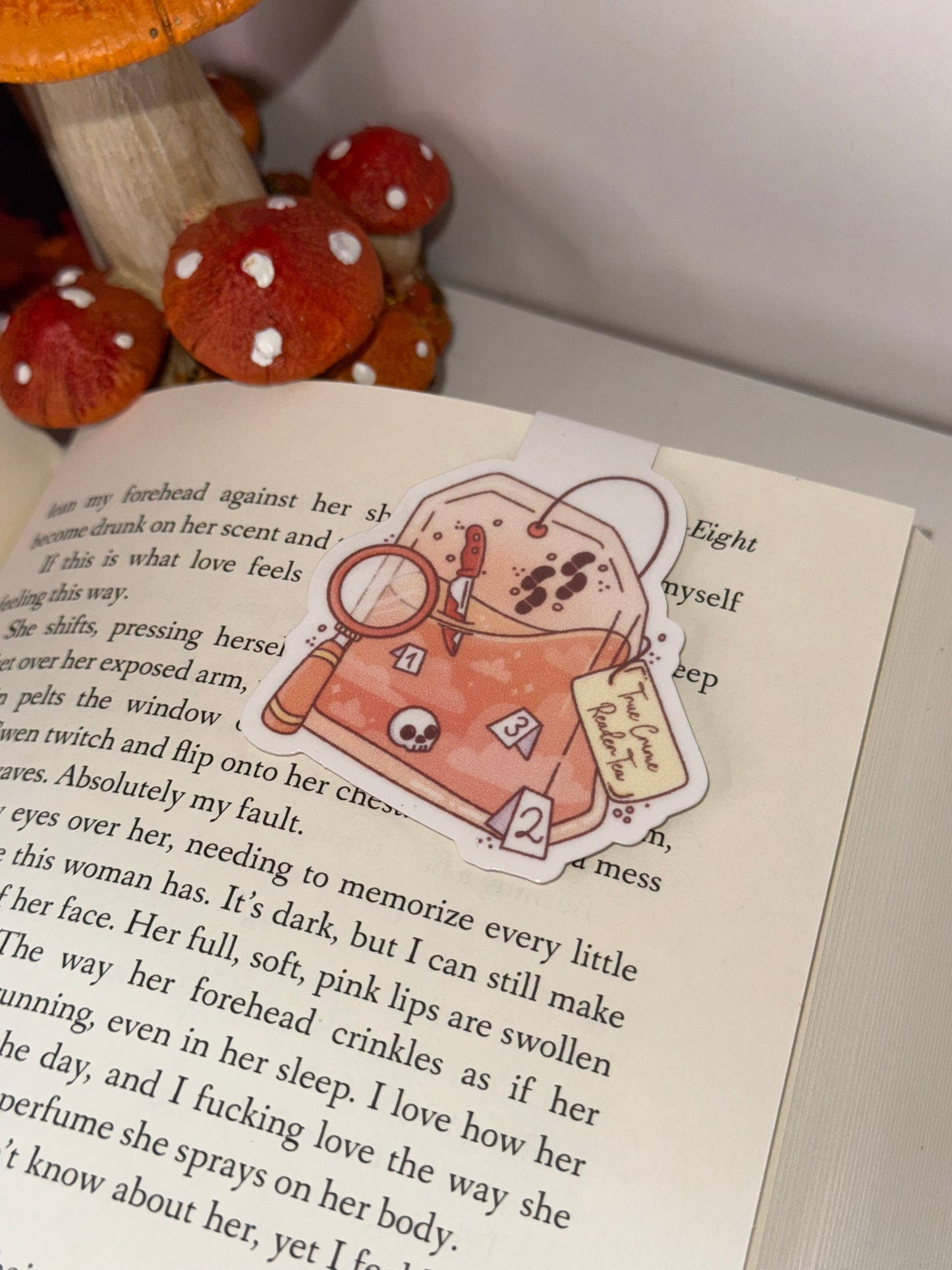 Crime tea magnetic bookmark