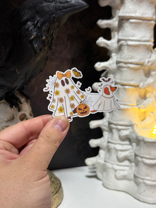 70s ghost sticker