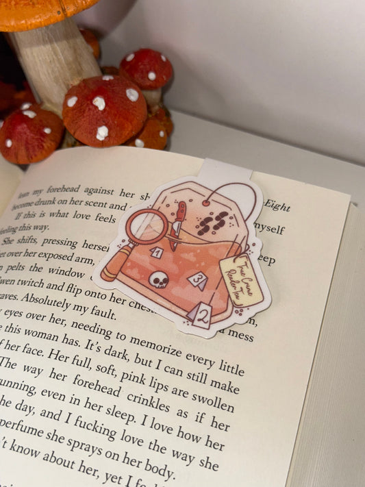 Crime tea magnetic bookmark